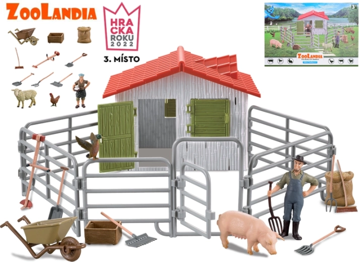 Zoolandia bondegårdsdyr med tilbehør