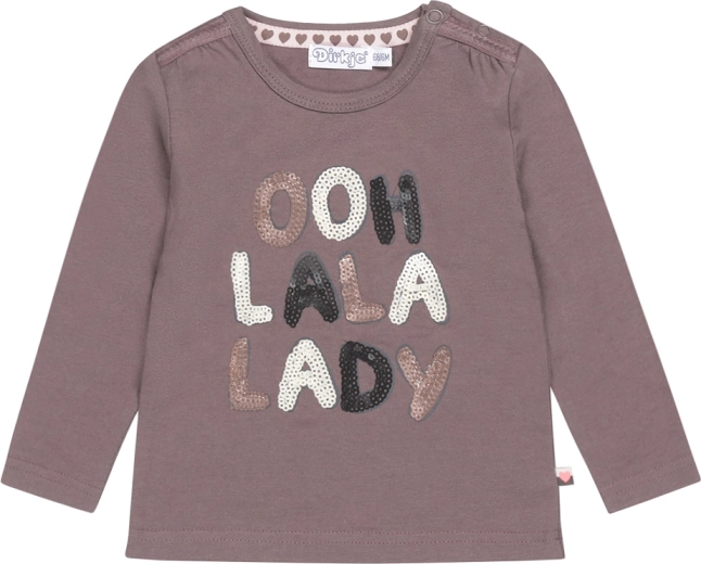 Dirkje pigebluse med lange ærmer Ooh La La Lady gråbrun