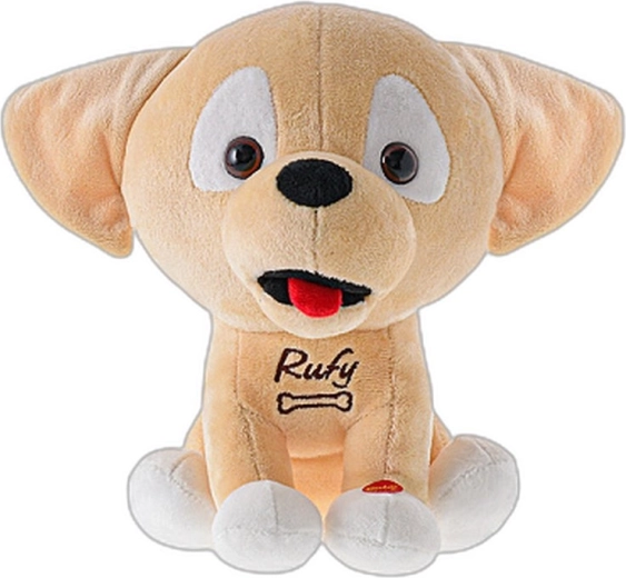 Plysset hund Rufy taler tjekkisk 19 cm på batterier - 1 stk.