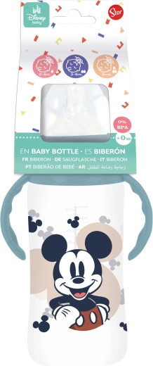 Sutteflaske med håndtag MICKEY 360 ml med antikoliksystem