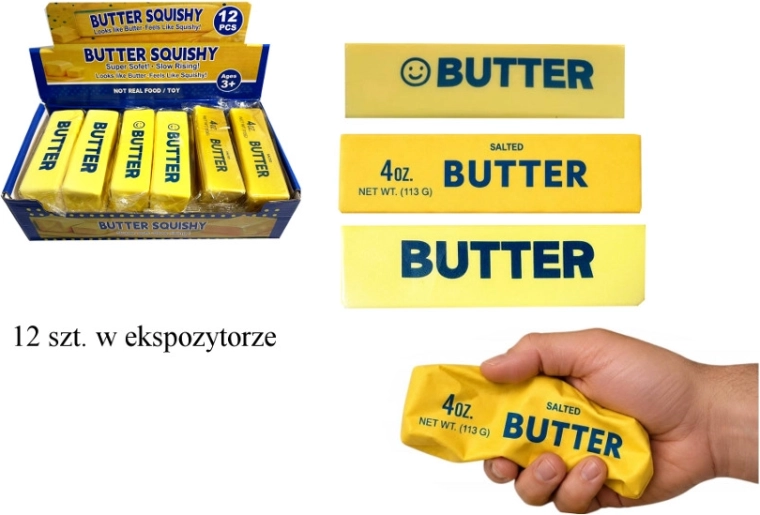 Anti-stress squishy klem-bold Gniotek i form af en smørterning