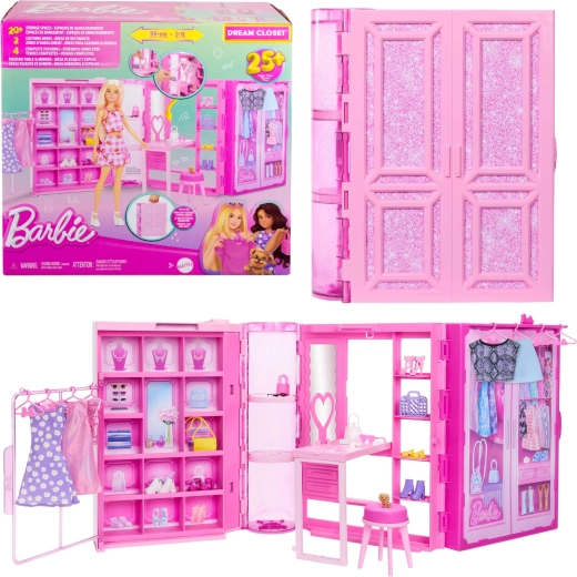 Barbie bærbart drømmeskrin Dream Closet med mere end 25 tilbehør