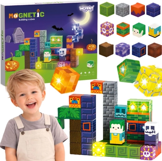 Woopie magnetiske lysende klodser Halloween 63 dele