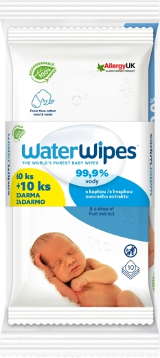 WaterWipes 100 % biologisk nedbrydelige vådservietter 70 stk.