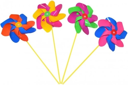 Farverigt plastvindhjul 20 cm