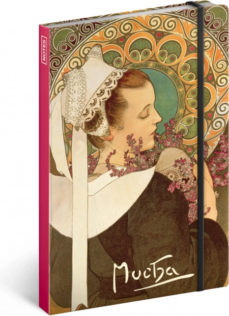 Notesblok Alfons Mucha – Vřes, ulinjeret 13 × 21 cm