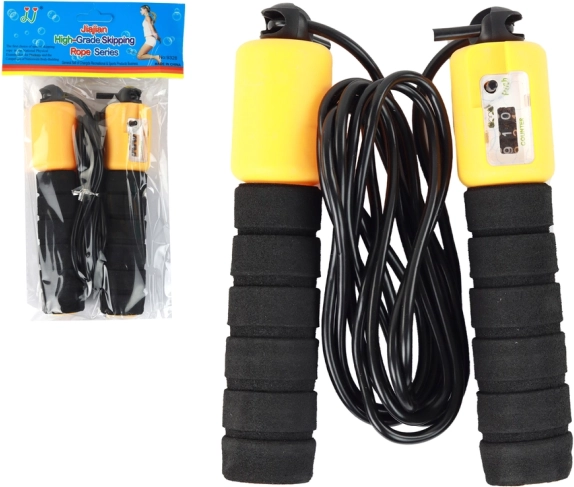 Sjippetov Sort-Orange Med Tæller Fitness