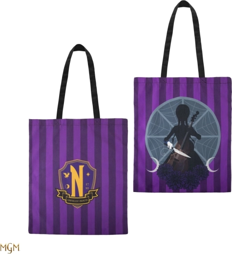 Wednesday bomuldsshoppertaske med skulderrem med pande-motiv