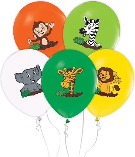 Safari-balloner med motiv – 5 stk.