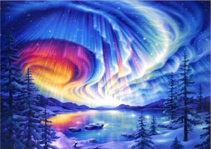 Diamantmaling Nordlys 30 × 40 cm