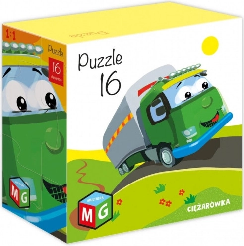 Puslespil 16 brikker Multigra lastbil