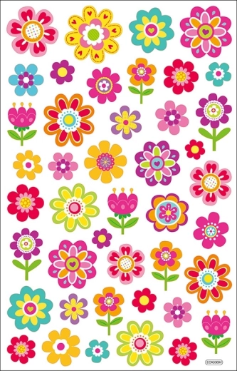 Blomsterklistermærker – sæt med 35 stk.
