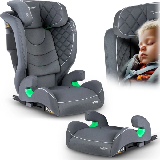 Nukido Louis autostol til børn grå 100–150 cm i-Size ISOFIX