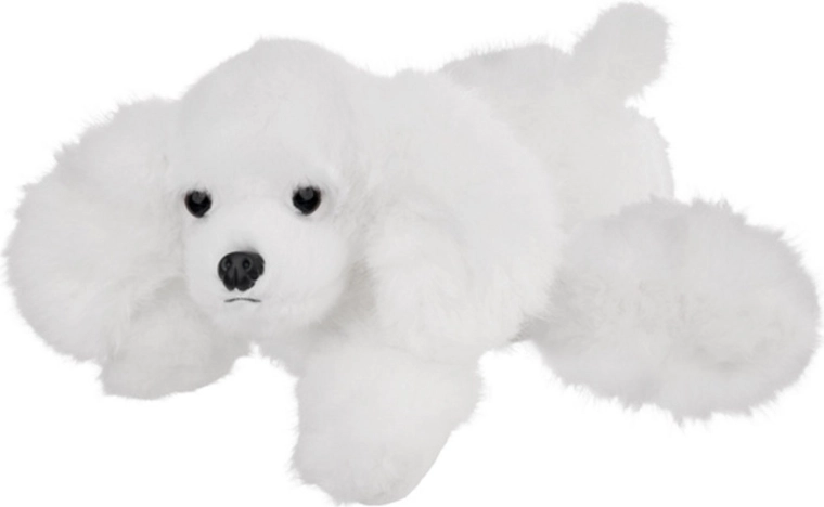 Hvid plyshund 28 cm