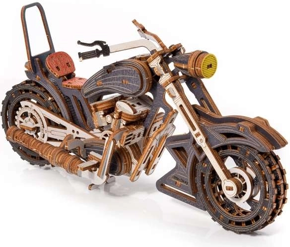 Little Story 3D-træpuslespil motorcykel Yankee Chopper grå