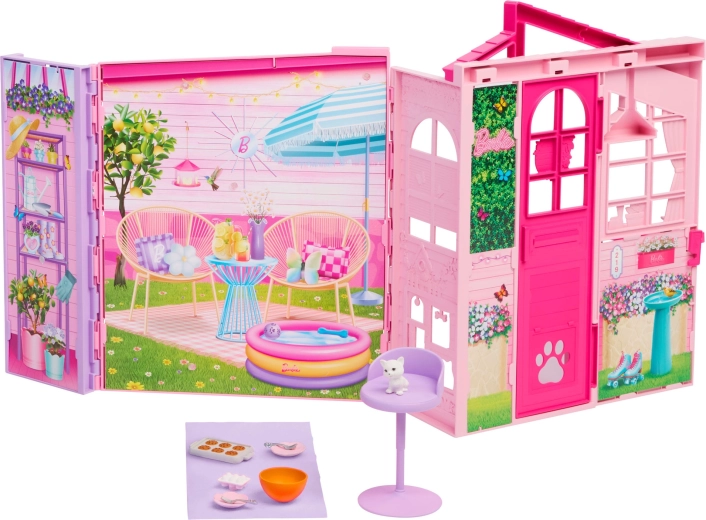 Mattel Barbie Dreamland sammenklappeligt weekend-dukkehus med tilbehør