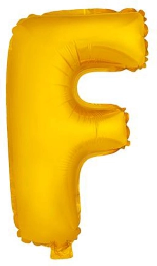 Folieballon bogstav F 30 cm guld