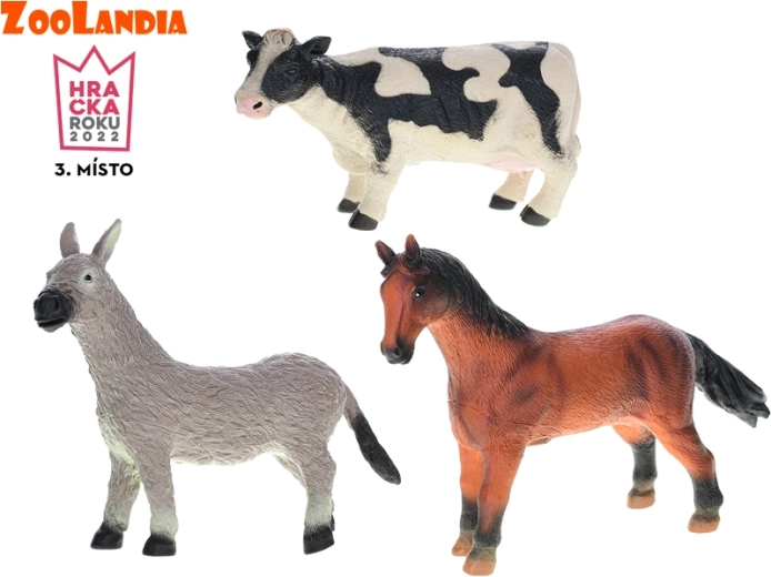 Zoolandia bondegårdsdyr 21–24 cm – ko, hest og æsel
