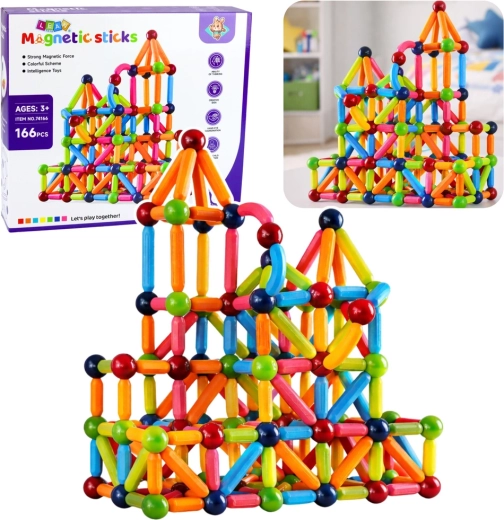 Magnetisk byggesæt sticks 166 stk