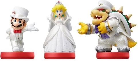 Amiibo-figurer Super Mario – bryllupssæt Mario, Peach og Bowser (3 stk)