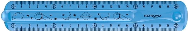 Lineal KEYROAD Flexi 20 cm blå