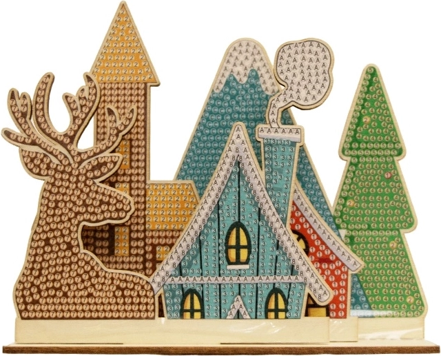 2Kids Toys diamantmaling med stander – rensdyrlandsby