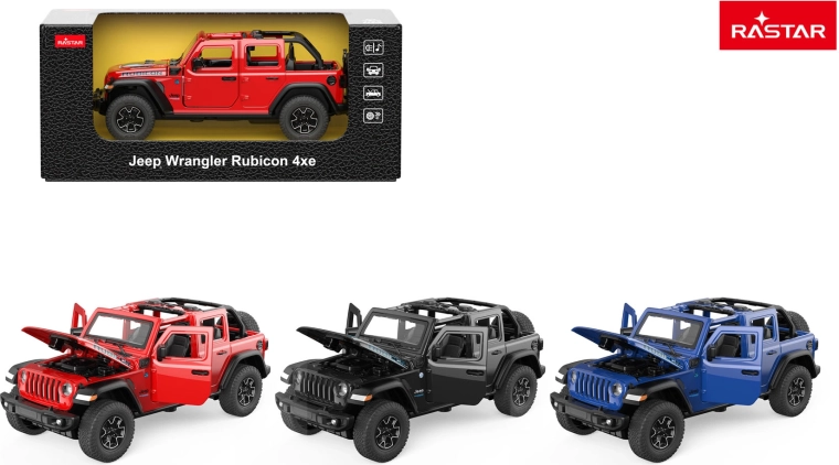 Bilmodel Jeep Wrangler Rubicon 1:32 Rastar rød
