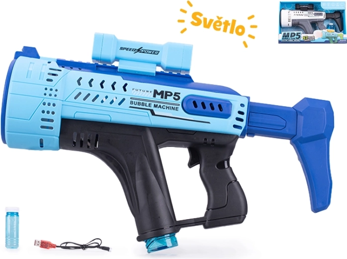 Sæbeboblepistol MP5 med lyseffekter