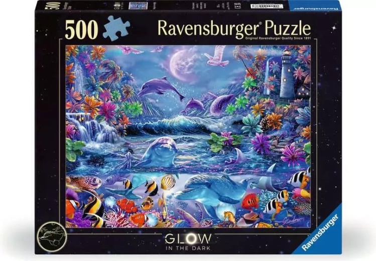 Ravensburger selvlysende puslespil Måneskinnets magi 500 brikker