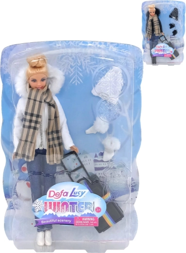 Defa Lucy Winter-dukke med vintertøj og tilbehør - 1 stk.