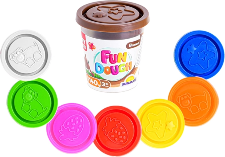 Modelleringsmasse i bæger 140 g – sæt med 8 farver