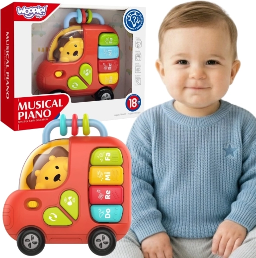 Woopie baby interaktiv klaverbus med løve med lyde og lys