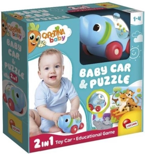Bilelefant med puslespil – Carotina Baby