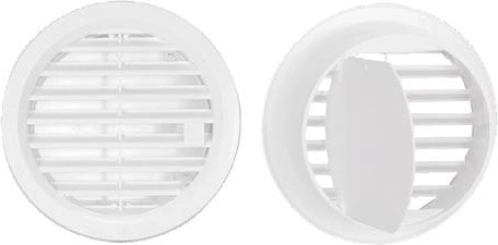 Lukbar ventilationsrist ASA, diameter 110 mm, hvid