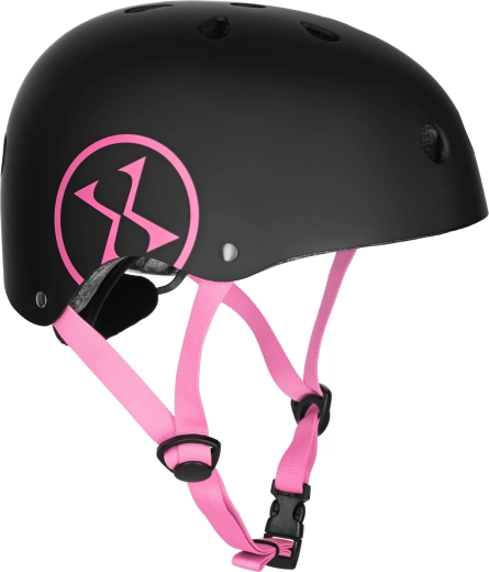 Cykel- og rulleskøjtehjelm NILS Extreme sort/lyserød – XS (48-52 cm)