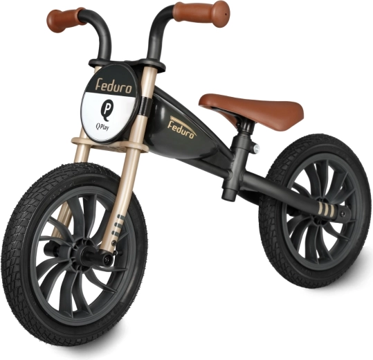 Børne-løbecykel Qplay Feduro sort-guld