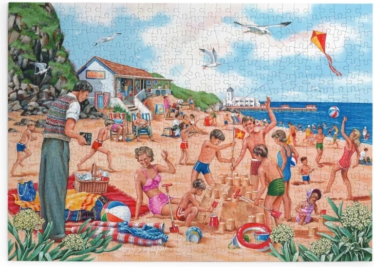 House of Puzzles Familiefoto ved havet – puslespil med 500 ekstra store brikker