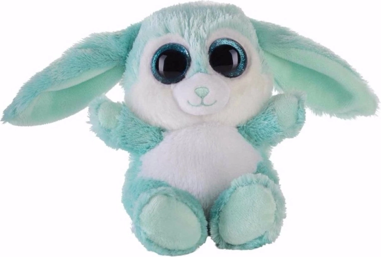 Plys-kanin turkis med store øjne 15 cm - 1 stk.