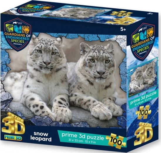 PRIME 3D-puslespil Animal Planet: Truede arter - Sneleoparder 3D 100 brikker