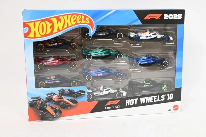 Hot Wheels sæt med Formel 1 Race Team-biler, 10 stk.
