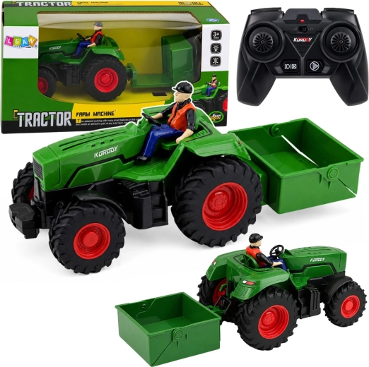 RC landbrugstraktor med ladtrailer 1:24
