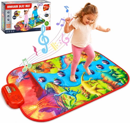 Woopie stor interaktiv musikmåtte med piano XL og dinosaurer