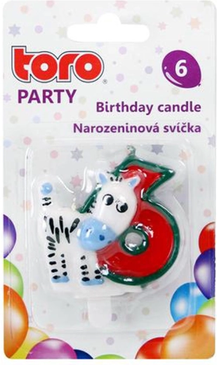 Kagelys tal 6 med hest TORO, 5 cm, stikmodel