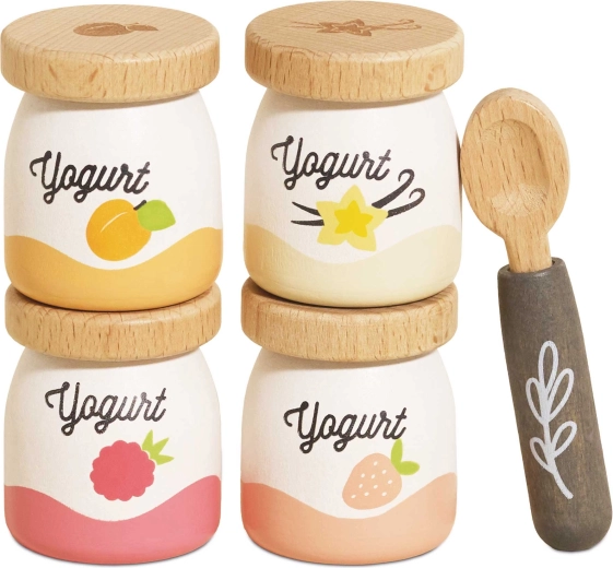 Le Toy Van yoghurter i træ til leg med ske