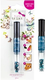 Lyseblå neglelak og glitter Lukky