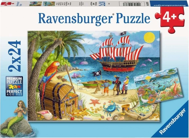 RAVENSBURGER Puslespil Pirater og havfruer 2x24 brikker