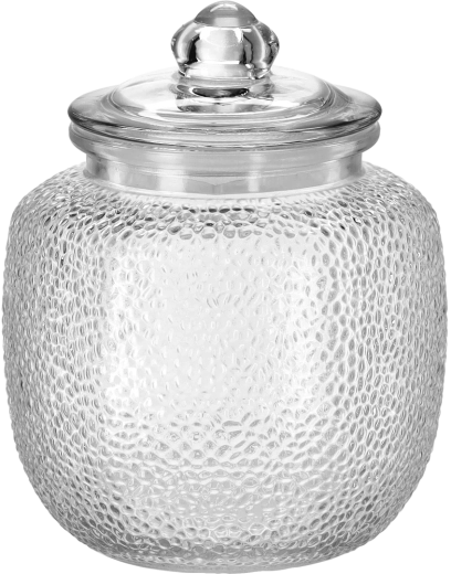 Glasbeholder 1,9 l rund med glaslåg