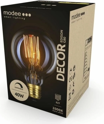 Modee Smart dekorativ Edison G80 E27 40 W ekstra varmt hvidt
