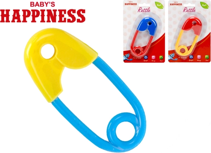 Rangle sikkerhedsnål 12 cm Baby’s Happiness, 3 farver, fra 0 måneder