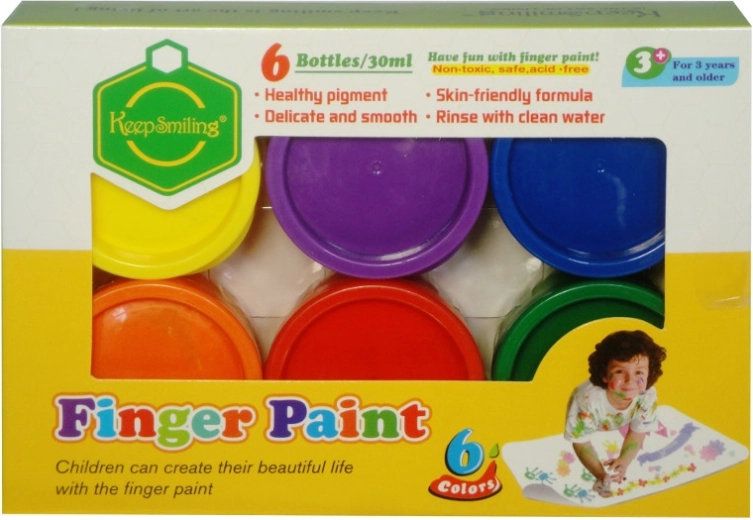 Fingerfarver – sæt med 6 farver à 30 ml